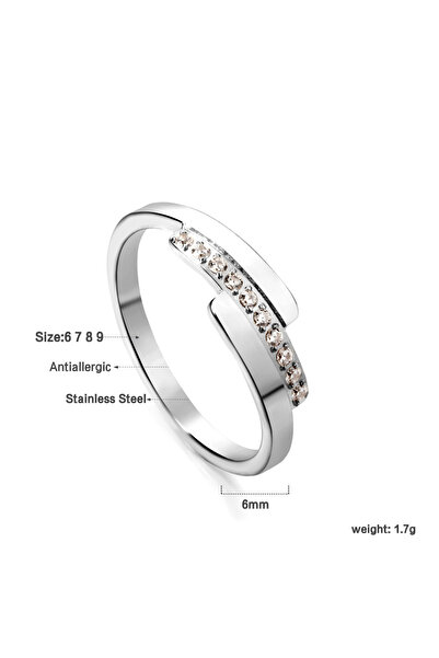 Choice 6 379S LUXUSTEEL Korean New Wedding Rings For Women Golden Stainless Steel Micro Paved Cubic Zircon