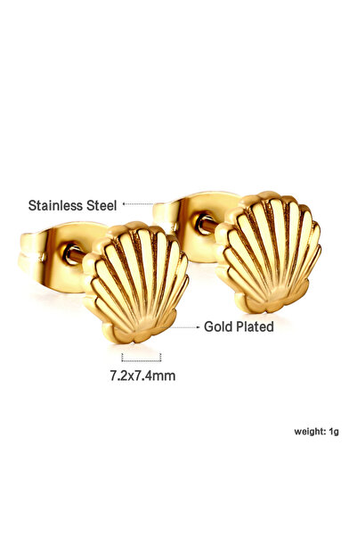 Choice Gold Trending Korean Style Ear Stud For Women Girls New Shell Shape St...