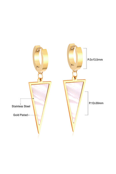 Choice 249AG LUXUSTEEL Punk Style Geometric Triangle Black Oil Drop Earrings Women's Men's Stainless Steel