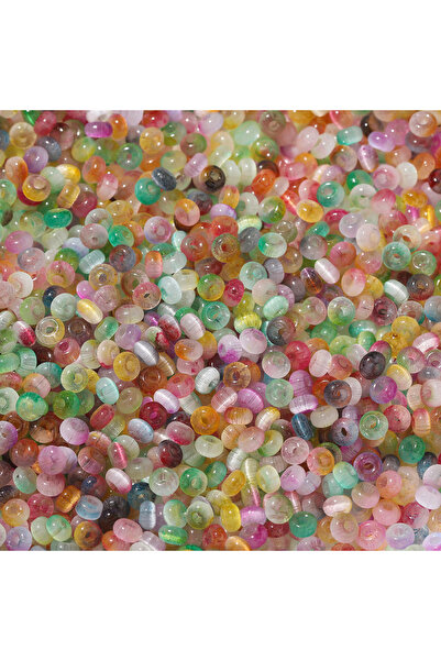 choice2 Random mixed 100pcs Gradient Glass Two-color Beads Cat's Eye Spacer L...