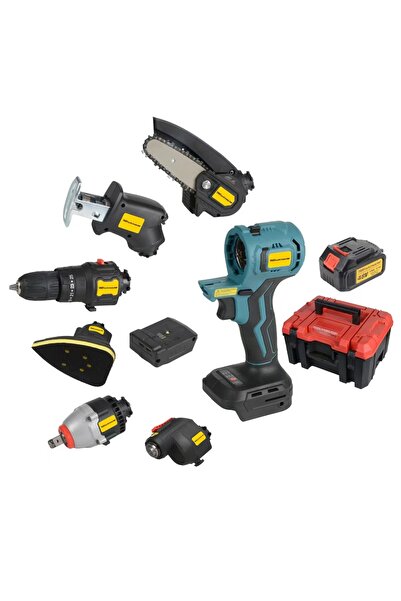 TriThardware مجموعة أدوات كهربائية بدون فرشاة سداسية في واحدة، مجموعة لاسلكية مع بطارية واحدة