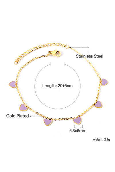 Choice 187CG LUXUKISSKIDS Fashion Red Black Heart Anklets For Woman/Girls Charms Leg Bracelet Stainless Ste