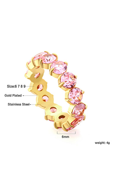 Choice 6 RI1408F6-9G Cute Girl Daily Wearing Rings, INS Fashion Sense Party Dating High-end Jewelry Stainle