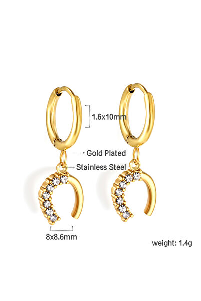 Choice 794 LUXUKISSKIDS Cute Simple 18K Gold Plated Tiny Butterfly Drop Earring for Women/Girls Stainless S