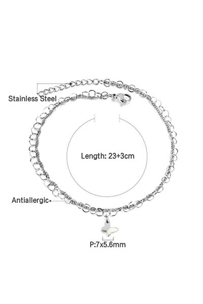 Choice AN11270AS Stainless Steel Sapling Chrysanthemum Love Bracelet / Anklet Personality Girls Waterproof