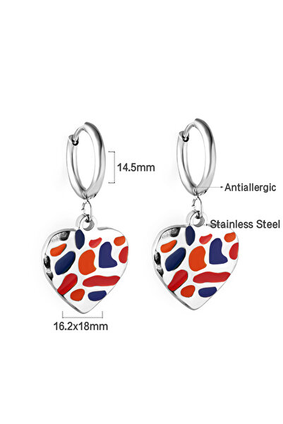 Choice 683S LUXUKISSKIDS Statement Woman Drop Earrings Green Heart Shape White Acrylic Pendients Stainless