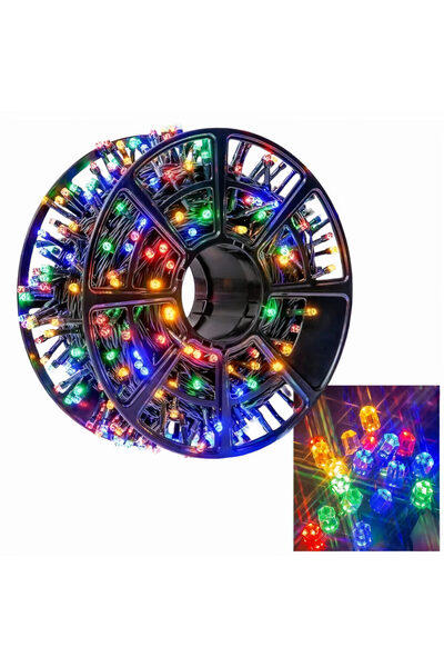 Issa Șir luminos, rolă de 30 m, 180 LED-uri, multicolor, becuri cu diamant