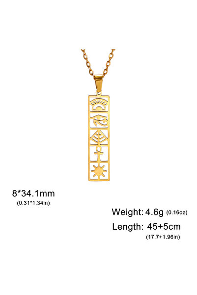 Choice قلادة من الفولاذ المقاوم للصدأ على شكل عين حورس بطول 45-50 سم على شكل ...