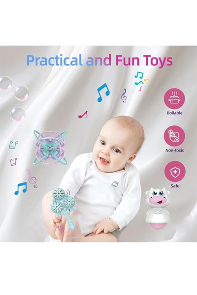 Generic 10-Piece Baby Rattle Toy Set, Baby Grip Rattle Teether, Newborn Gift for Boys and Girls
