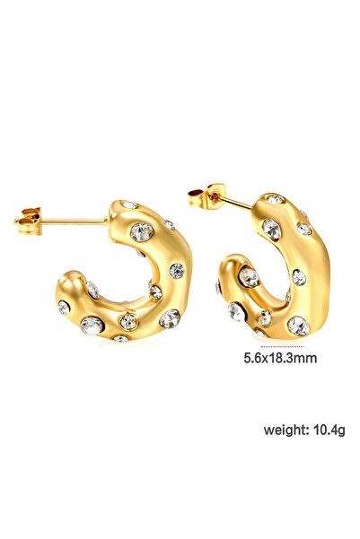 Choice 208G LUXUSTEEL Stainless Steel Women's Fashion Semi-circular Strap with 4 Mixed Color Turquoise Earr