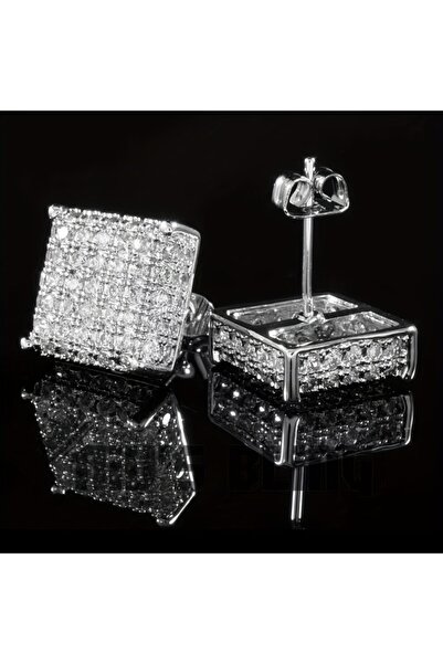 Choice M279 1 Fashion Silver-Color Square Classic Zircon Ear Studs for Men Wo...
