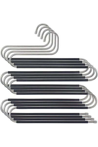 COOYA 4 Pack Pants Hangers, Updated S Shaped Hanger Non Slip Clothes Hanger Space Saving for Jeans Trouser