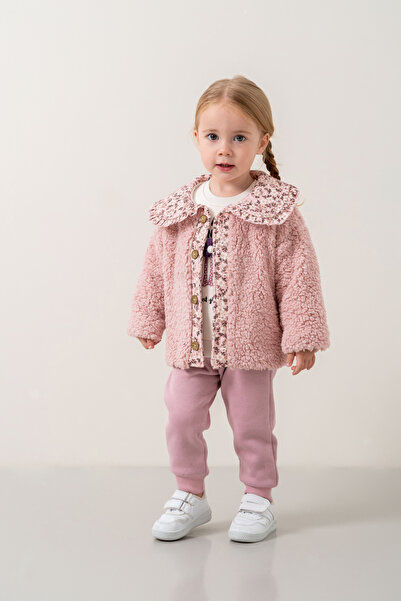 JNF kids Baby Girl & Child Plush Coat Three-Piece Set