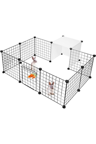 COOYA Pet Dog Playpen, Small Animal Cage Indoor Portable Metal Wire Yard Fence for Small Animals