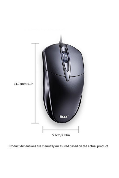 ACER (acer) wired mouse, portable office mouse soft USB interface plug and play black M119