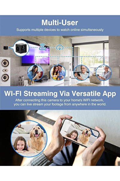 RADIOTRONICS كاميرا Violety Mini للمنزل بدقة 2K HD، كاميرا أمان داخلية تعمل بالبطارية (بلوتوث/واي فاي، رؤية ليلية)