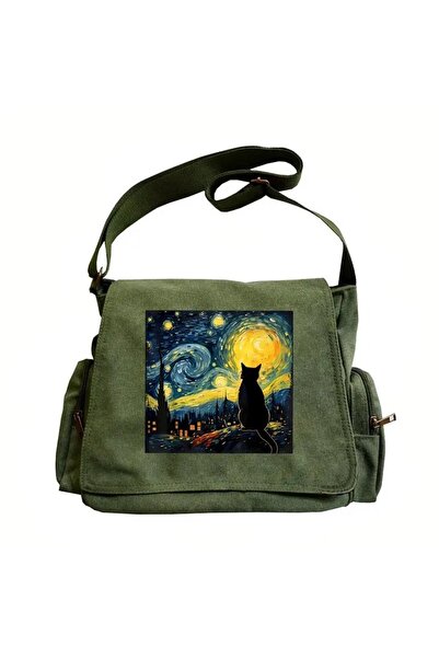 Toum Geantă estetică cu imprimeu unisex kaki