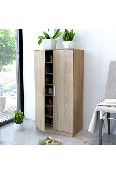 vidaxl خزانة أحذية 7 رفوف من خشب البلوط