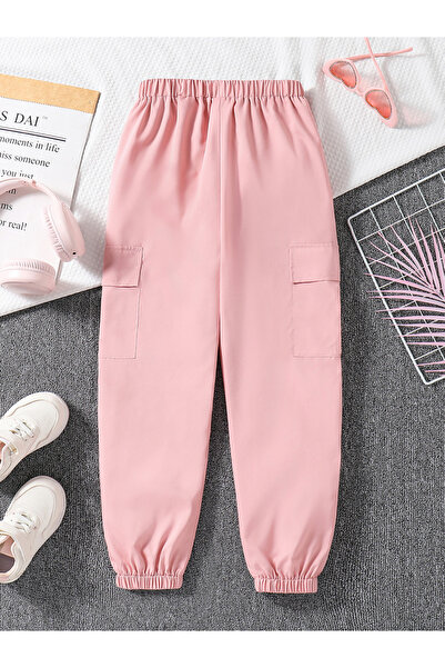 Take Two By Styli Teens Pink Solid Cargo Joggers