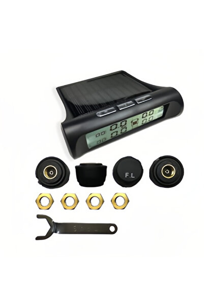 fulina Universal Tyre Pressure Monitoring System Kit, Easy to Use, with Display, Black