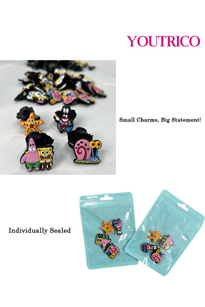 Youtrico 5 Pieces Cartoon Character Shoe Buckle - Cute Slipper Ornament