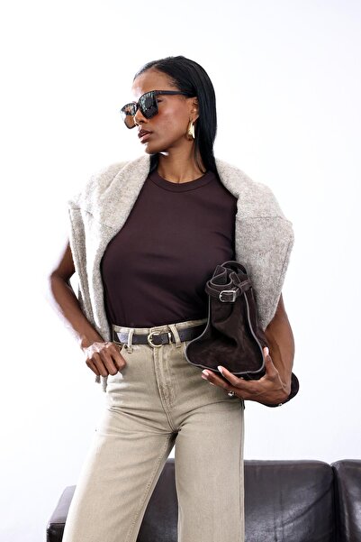 5in1Canpolat Brown Fit Basic T-Shirt