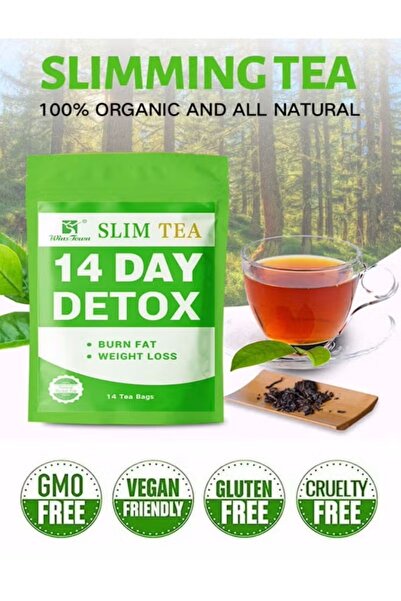 Slimtea Detox Tummy Tea Bags - 14 Bags, Supports Healthy Digestion & Metabolism