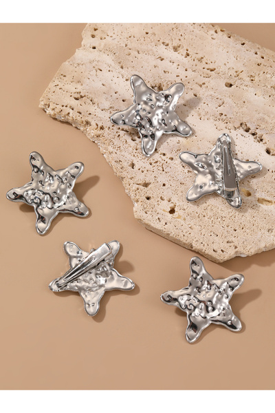 Take Two By Styli مشابك شعر مزينة بالنجوم باللون الفضي