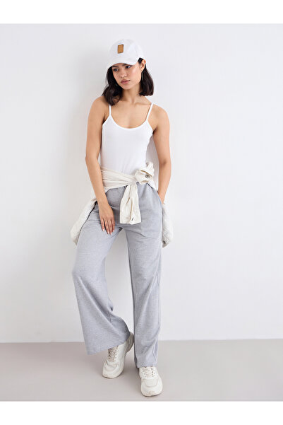 Styli Grey Wide Leg Joggers with Drawstring
