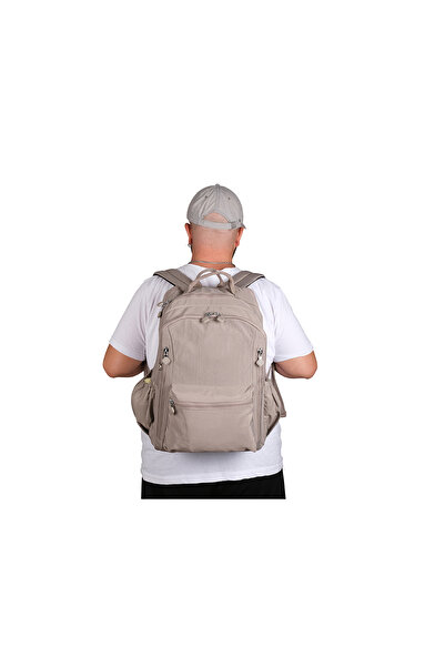 Bagacar 1094 Waterproof Imported Crinkle Fabric School and Daily Backpack with Laptop Compartment Vizon