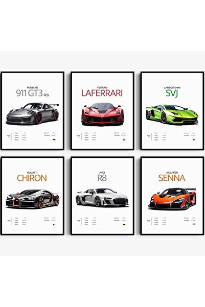 ALAYRA International مجموعة ملصقات سيارات فنية جدارية (20×30 سم) - مطبوعات سي...