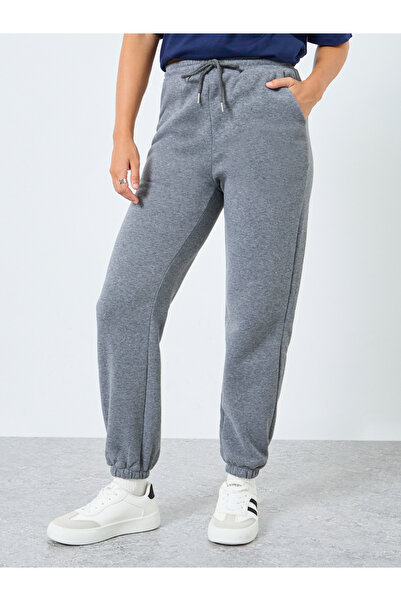 Take Two By Styli Women Grey Elastic Cuffed Joggers