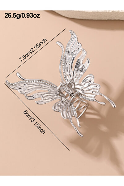 Take Two By Styli Silver Butterfly Claw Clip