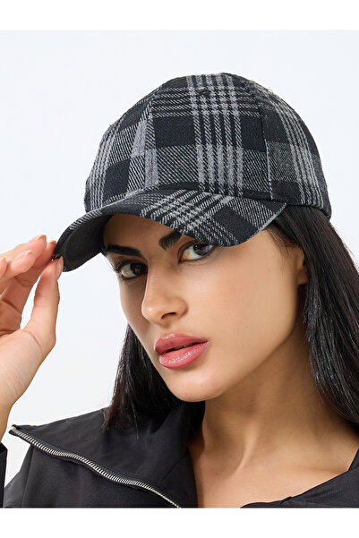 Styli Black Plaid Baseball Cap