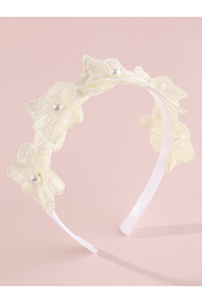Take Two By Styli Cream Floral Pearl Headband
