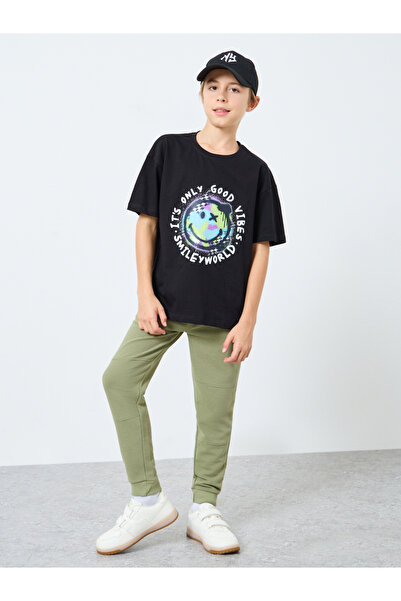 Styli Teens Green Cotton Knit Ottoman Joggers