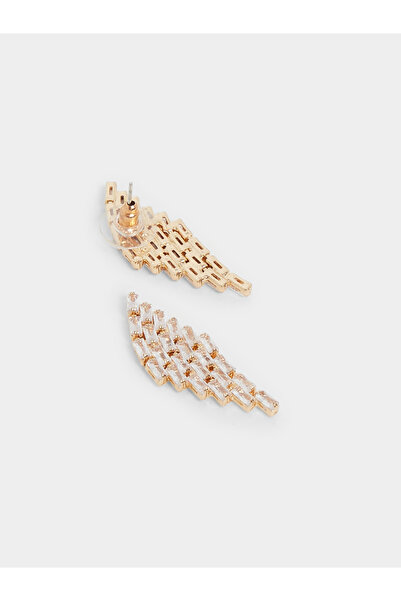 Styli Embellished Diamond Shaped Dangle Earrings