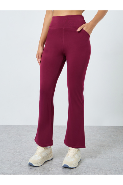 Styli Side and Back Pockets Broad Waist Flared Leggings