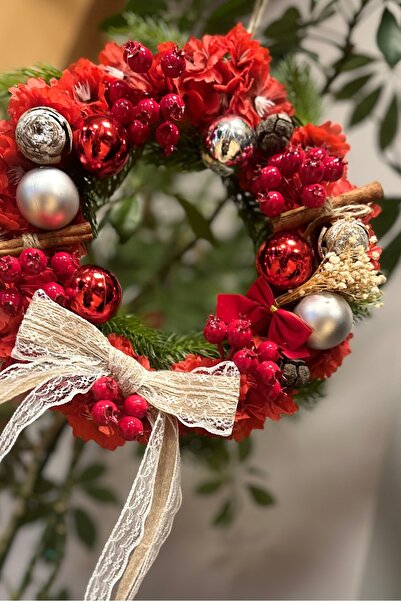 Marrone New Year's Door Ornament Wreath New Year's Gift Red Wreath