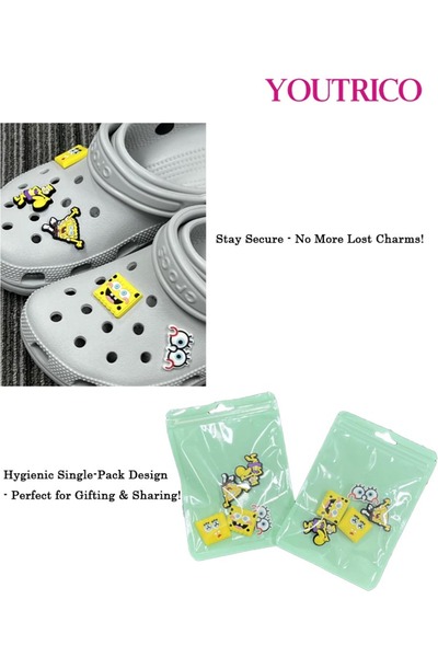 Youtrico 5 Pieces Cartoon Character Shoe Buckle - Cute Slipper Ornament