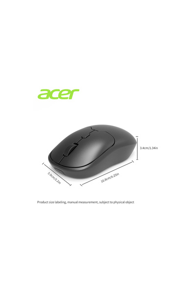 ACER ماوس لاسلكي يعمل بالبطارية 2.4 جيجاهرتز (بدون بطارية) وموصل مستقبل USB OMR930