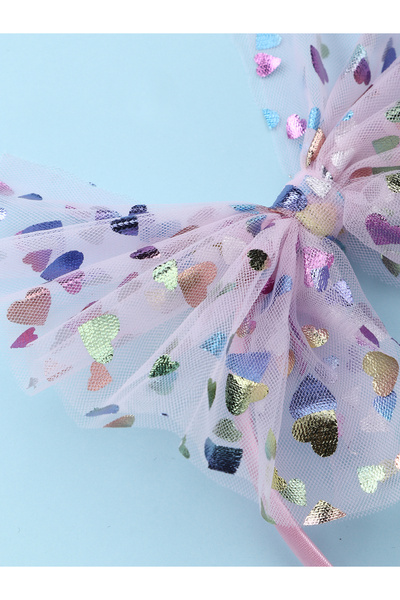 Take Two By Styli Girl Mesh Bow Heart Printed Headband