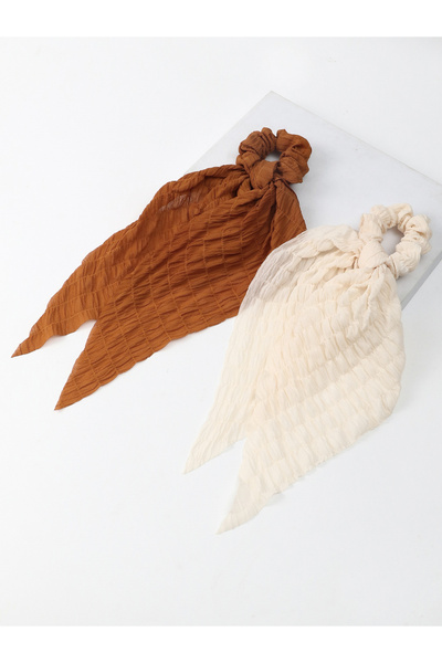 Take Two By Styli Set of 2 - Texture Ribbon Hair Tie