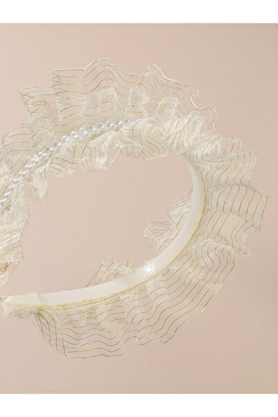 Take Two By Styli Girls Lace Faux Pearl Decor Headband