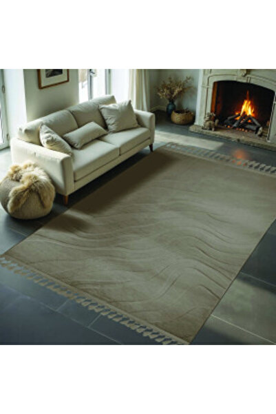 Dinarsu ALAÇATI PÜSKÜLLÜ PARÇA HALI 150X230 LOREY K.BEJ