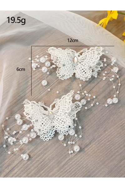 Take Two By Styli Set of 2 - Butterfly Shape Lace Hair Clips