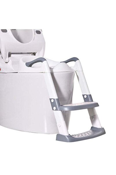 fulina Toddler Kids Potty Training Seat with Adjustable Height Non-Slip Step Ladder Splash Guard,Grey White