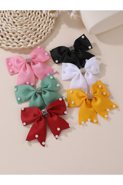 Take Two By Styli Set of 6 - Pearl Bow Hair Clips