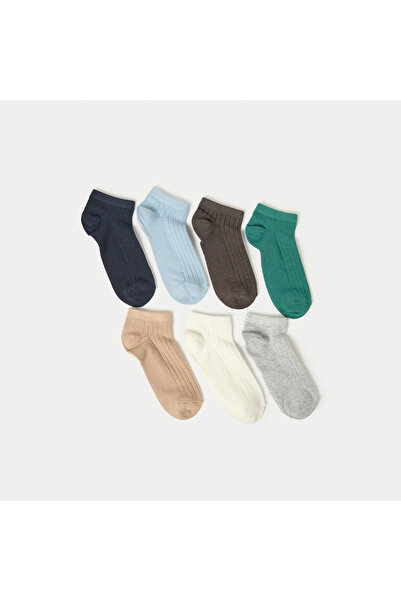 Juniors Ribbed Ankle Length Socks - Set of 7