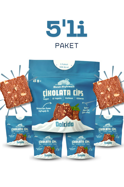Dolc'ida 5li Çikolata Cips Paketi (225 gr) Vegan-Glütensiz
